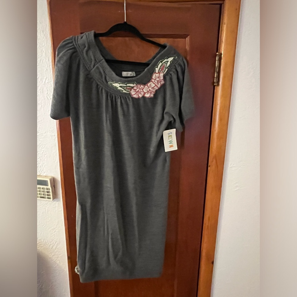 Grey sweater dress